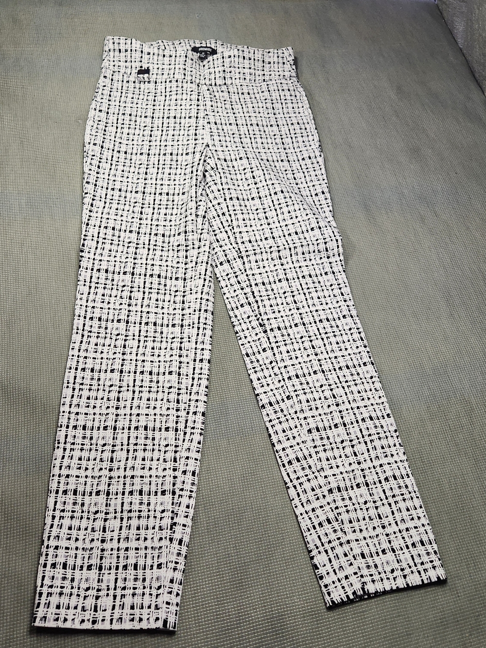 Premise Black and White Plaid Straight-Leg Pants XS
